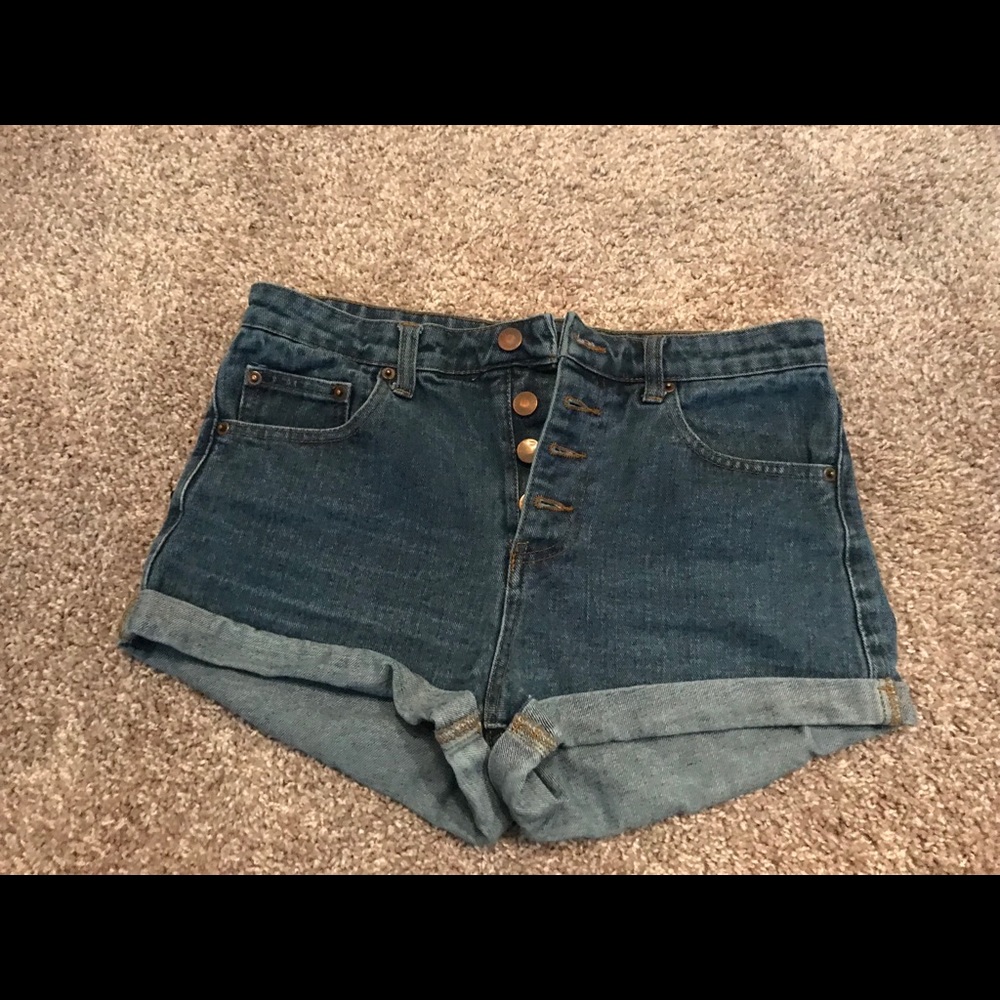 High waisted denim shorts